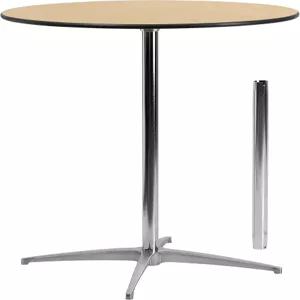 Flash Furniture Lars 30인치 원형 칵테일 테이블 및 42인치 기둥 포함 행사나 가정용 조절 가능한 표준