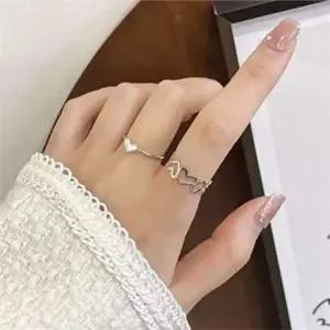 여성 하트 반지 하트링 주얼리 데일리 레이어드 선물 여자친구 디자인-WFR0MT0