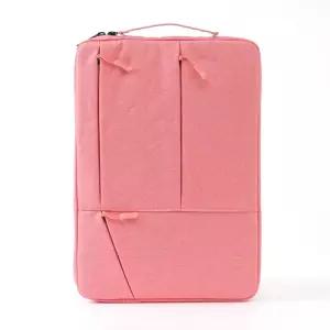 손잡이 노트북 파우치(핑크) (39x27cm)치 태블릿치 케이스 가방 주머니 보관백 회사 회사치 전용백