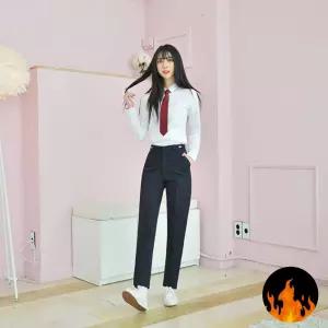 교복몰 (허리조절 기모) 스판 네이비 교복바지 교복.