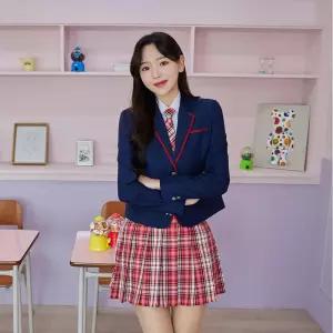 교복몰 네이비 레드라인 여자 자켓 교복 학생복 마이.