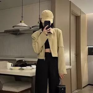 데이트 코디 크롭 카라 블루종 자켓 캐주얼 여자 점퍼
