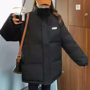 고품질 캐주얼 하이넥 패딩점퍼 루즈핏 미디기장 아우터