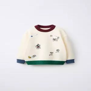 ZARA MICKEY MOUSE ⓒ DISNEY 자수 니트 폴로셔츠 - 크림 1473/611/712 532126