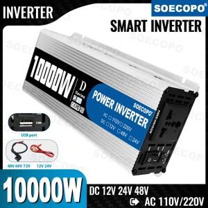 고강도 10000W 인버터 DC-AC 컨버터 12V/24V/48V 입력 110V/220V 출력 과부하 보호 오프그리드 농장/RV용