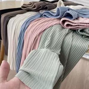 (다올)여름 쿨링 플리츠 와이드 바지 여성용 7부 찰랑 팬츠