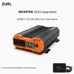 ZURI 순수 사인파 인버터 3000W DC 12V 24V 48V-230V 50HZ 전력 변환기 LCD 디스플레이 캠핑 및 RV용 자동