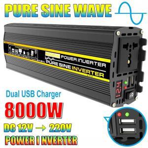 3000W-8000W 순수 사인파 전원 인버터 전압 변압기 지능형 디지털 디스플레이 자동차 홈 DC12V AC 220V 변