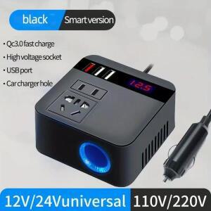 자동차 인버터 DC12V/24V에서 DC110V/220V로 150W 피크 LED 디스플레이 소켓 전원 어댑터 고속 충전