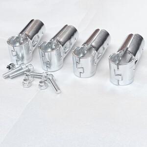 4개 T자형 25mm 원형 튜브 커넥터 스테인리스 스틸 펜스 고정 버클 볼트 및 너트 포함 건설 엔지니어링용