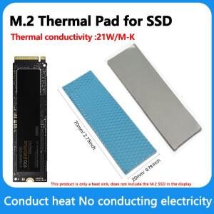 M.2 열 패드 21W/mk 70x20mm 실리콘 노트북 방열판/SSD/CPU/LED 쿨러용 비전도성 방열판 냉각