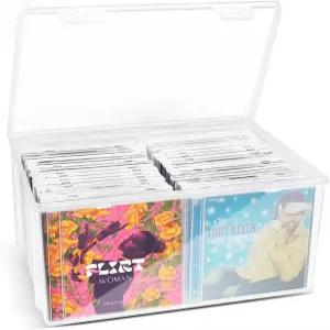 CollectHall 플라스틱 CD 보관함 40개 이상의 보관 DVD 케이스 지우기