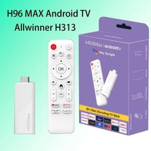 H96 MAX 안드로이드 Allwinner H313 TV 스틱 2.4G 4K 3D HDR 원격 14 BT5.0 쿼드 코어 홈 미디어 플레이어