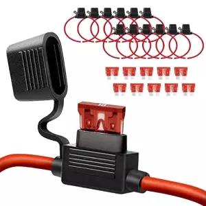 14AWG 12V ATC ATO 인라인 퓨즈 홀더 15A 블레이드용 10팩