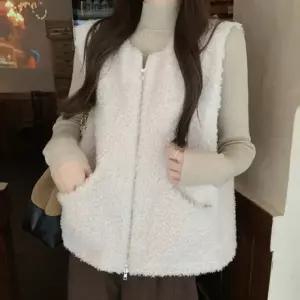 양털 뽀글이 조끼 털조끼 에코퍼 밍크 베스트 부드러운조끼 겨울 퍼조끼 데일리조끼