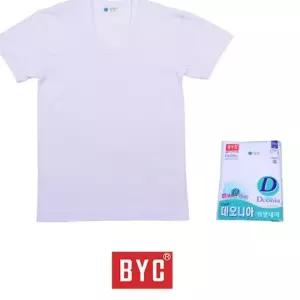 BYC 데오니아 가공 남성 백색 반팔 런닝-110 u-WB9705D 러닝 빅사이즈속옷