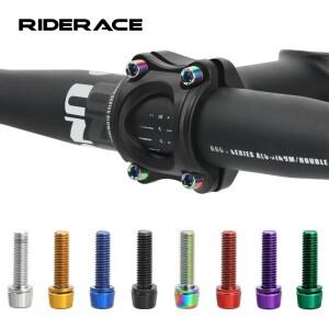 6개 자전거 핸들바 스템 나사 세트 (와셔 포함) M5x18mm 스틸강 육각 볼트 MTB 로드 바이크  고정