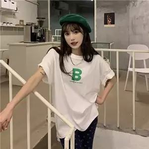 데일리룩 그린레터링 박스핏 반팔티 하이틴 꾸안꾸 프린트티셔츠