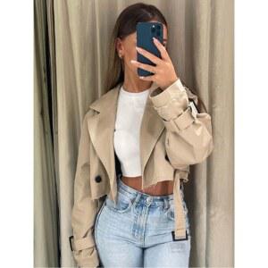2024 벨트 자른 트렌치 봄 자켓 여성 빈티지 streetwear 더블 브레스트 긴 소매 탑 여성 코트 의상