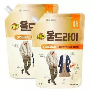 [하프클럽/셀러허브]테크 울드라이 세제 리필 1.3L 2개