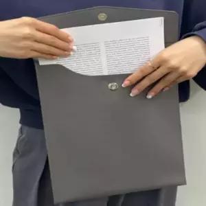 서류가죽파우치 파우치 가죽 여자서류가방 남자가죽서류가방 사무가방 가죽파우치 (블랙) 여성서류 세로형