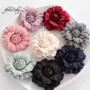 인조 극세사 꽃 웨딩 장식 DIY 크리스마스 파티 액세서리 가짜 헤어 코사지 6.5cm