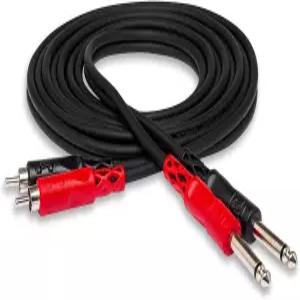 Hosa CPR-202 스테레오 인터커넥트 듀얼 1/4인치 TS와 RCA 6.5피트