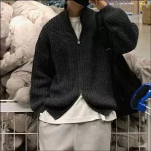 니트 남성 집업 아우터 가디건 골지 투웨이 간절기