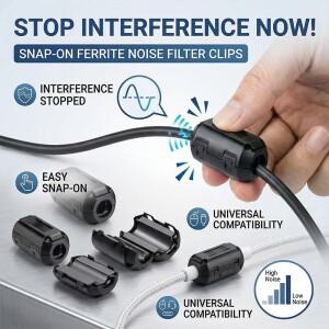 10Pcs 3.5/5/7/9/13/15mm 링 코어 페라이트 비드 클램프 초크 코일 EMI RFI 노이즈 필터 클립 스냅 케이블