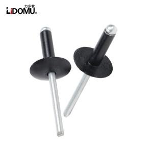 30/50pcs 알루미늄 강철 대형 플랜지 헤드 블랙 블라인드 리벳