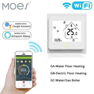 Moes WiFi 스마트 호환 온도 조절기 물/전기 바닥 난방용 Alexa Google 홈으로 가스 보일러 제어 가능