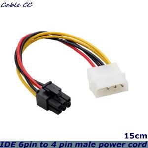 15cm 4핀 몰렉스 6핀 PCI-Express PCIE 비디오 카드 전원 변환기 어댑터 케이블 컴퓨터 케이스 내 코드