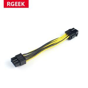 RGEEK 10cm PCIe 6핀-8핀 어댑터 6핀 남성 GPU-8핀 여성 CPU 변환기(PCI Express 8핀 전원 공급용)
