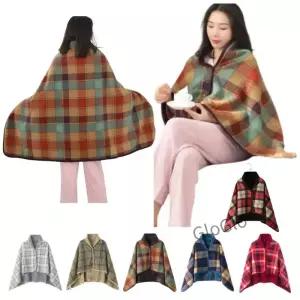 격자무늬 웨어러블 블랭킷 플리스 안감 부드러운 홈 숄 폴리에스터 두꺼운 캐주얼 오피스 야외 여행용