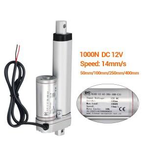 선형 액추에이터 푸시 100kg DC 12V 1000N 50mm 100mm 스트로크 드라이브 전기 모터 14 mm/s