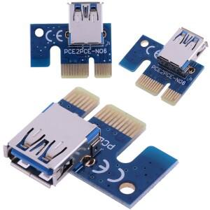 PCI 익스프레스 라이저마이닝 BTC 마이너 확장 카드용 USB 3.0 어댑터 E X1 1X to