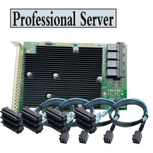 LSI SAS HBA 버스 어댑터 카드 IT 모드 4 x SFF-8643 케이블 9300-16I 12 GB/S