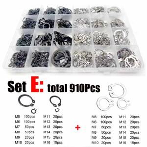 1Box GB894 M3 ~ M20 분류 키트 검정색 65mn 스테인레스 스틸 샤프트 베어링 고정 클립 스냅 링 C 외부
