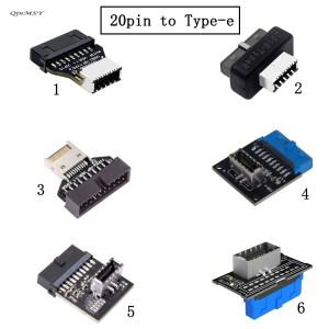 USB 3.0 내부 헤더-USB 3.1/3.2  C 전면 E 어댑터 PC 마더보드 커넥터 라이저용 20핀-19핀 변환기