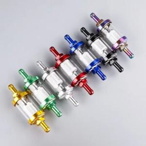 범용 바이크 오토바이 연료 필터 CNC 알루미늄 스틸 모터 오일 8mm 자동 휘발유 기계 부품