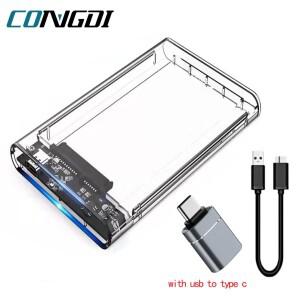 USB 3.0 HDD 인클로저 2.5인치 SATA SSD 하드 드라이브 케이스(5Gbps 전송 속도 포함) 모바일 외부 하우징
