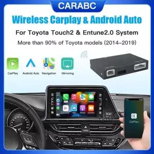 도요타 터치 2 CHR 아발론 코롤라 캠리 야리스 오리스 RAV4 하이랜더 2014-2019용 CARABC 무선 카플레이