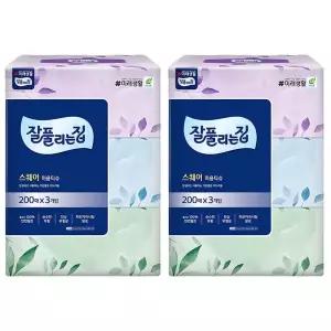 각티슈 잘풀리는집 천연펄프 미용티슈 200매 6개