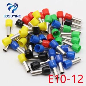 E10-12 튜브 절연 터미널 10MM2 케이블 와이어 커넥터 100피스 압착 단자 E-