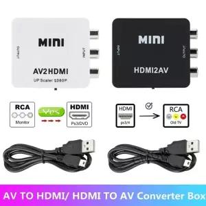 HD 1080P HDMI 호환 RCA 컴포지트 어댑터 컨버터 HDTV2AV 오디오 비디오 케이블 CVBS USB 포함
