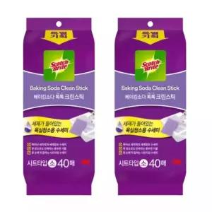 3M 욕실 베이킹소다 크린스틱 시트타입 소형 40입X2팩 BNA
