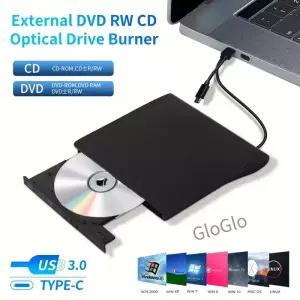 USB 3.0 Type-C 외부 DVD 버너 광학 드라이브 RW CD DVD-ROM 라이터 리더 플레이어 PC 노트북 용 휴대용