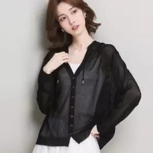 가디건 여성 메쉬 패션 후드 소재 여름 카디건 얇은