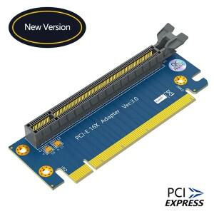PCIE X16 라이저 카드 익스텐더 Express 3.0 16X 남성-여성 90도 슬롯 변환기 그래픽 지원 1U 2U 섀시