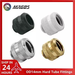 PC 워터 냉각 하드 튜브 피팅 OD14mm 아크릴 PETG 서리로 덥은 파이프 DIY 컴퓨터 케이스 손 압축 커넥터 4